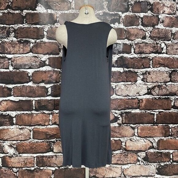 Vince Sleeveless Dress Grey Jersey Knit Modal Draped Size Small - Picture 12 of 15